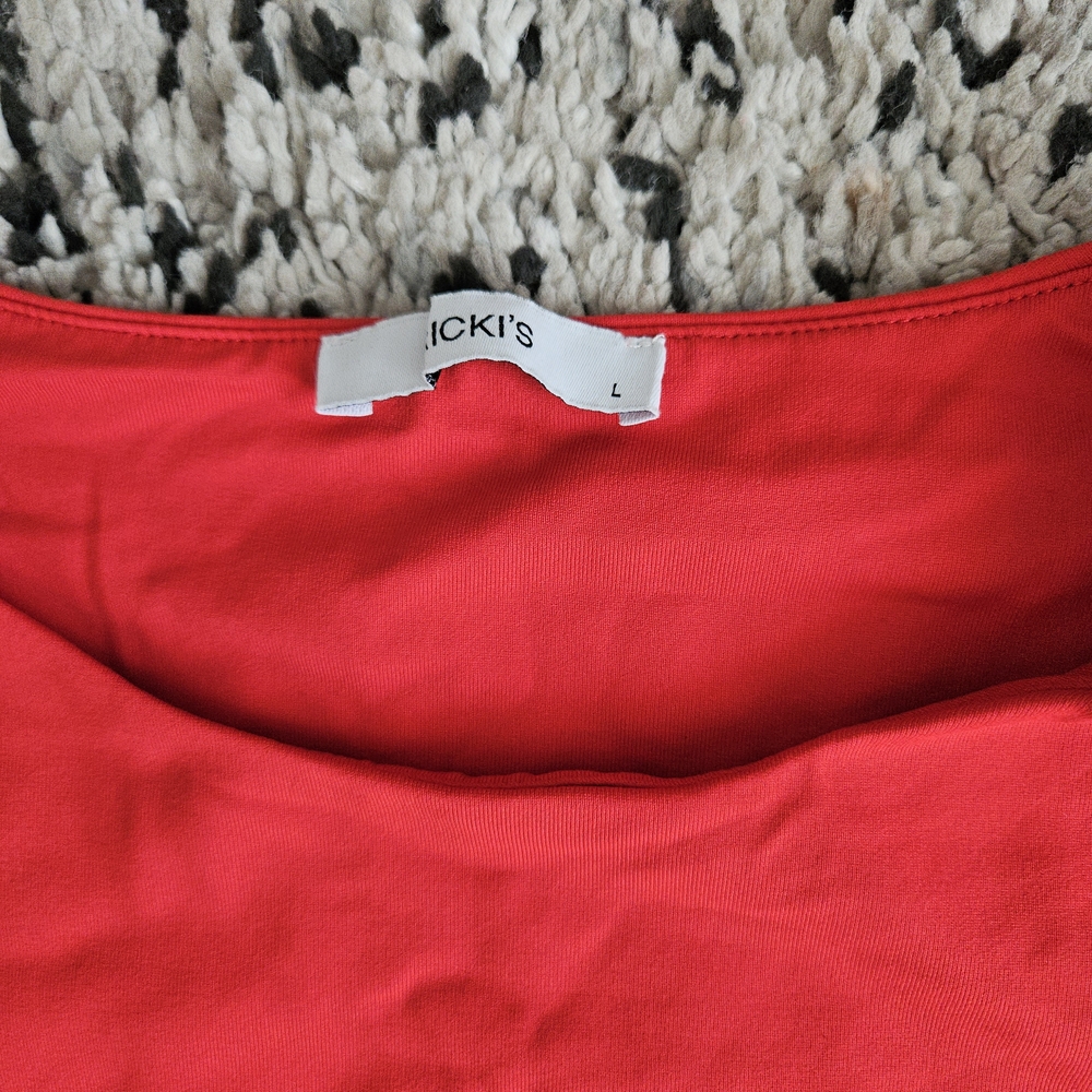 Ricki's Red Short Sleeve One-Piece Bodysuit - Picture 2 of 3